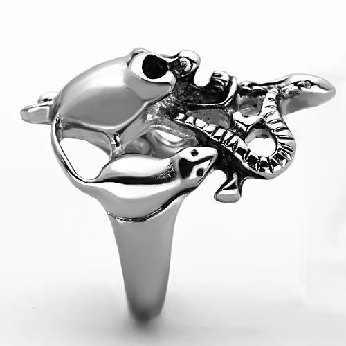 TK1315 High polished no plating Stainless Steel Ring with Epoxy in Jet Alamode Rings
