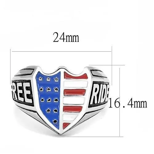TK3192 High polished no plating Stainless Steel Ring with Epoxy in Multi Color Alamode Rings