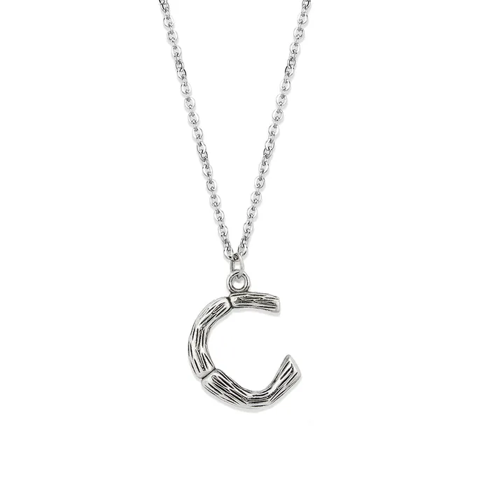 TK3853C High Polished Stainless Steel Chain Initial Pendant Letter C Alamode Necklaces TK3853C High Polished Stainless Steel Chain Initial Pendant Letter C Alamode Necklaces