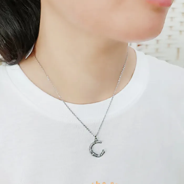 TK3853C High Polished Stainless Steel Chain Initial Pendant Letter C Alamode Necklaces TK3853C High Polished Stainless Steel Chain Initial Pendant Letter C Alamode Necklaces