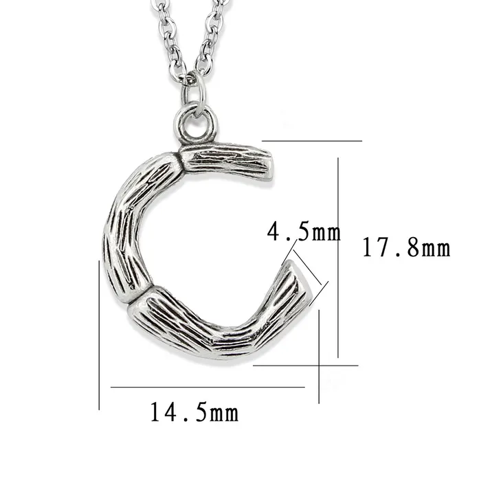TK3853C High Polished Stainless Steel Chain Initial Pendant Letter C Alamode Necklaces TK3853C High Polished Stainless Steel Chain Initial Pendant Letter C Alamode Necklaces