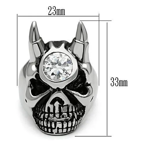TK465 High polished no plating Stainless Steel Ring with AAA Grade CZ in Clear Alamode Rings