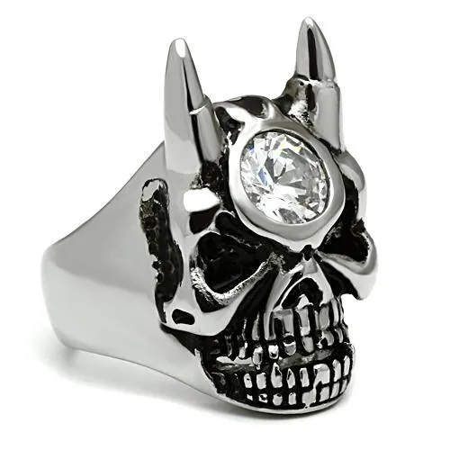 TK465 High polished no plating Stainless Steel Ring with AAA Grade CZ in Clear Alamode Rings