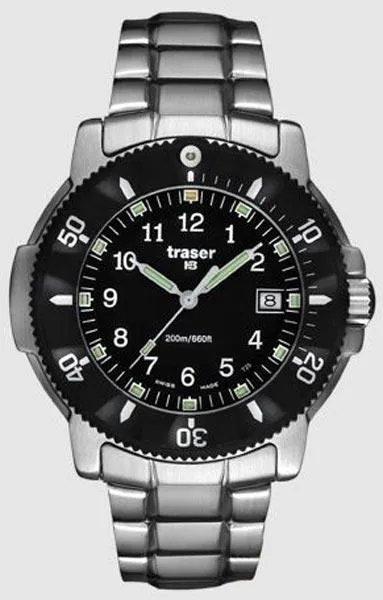 Traser Bracelets Traser P65021203201 Mens Stainless Steel Black Dial Dive Watch Traser Bracelets Traser P65021203201 Mens Stainless Steel Black Dial Dive Watch