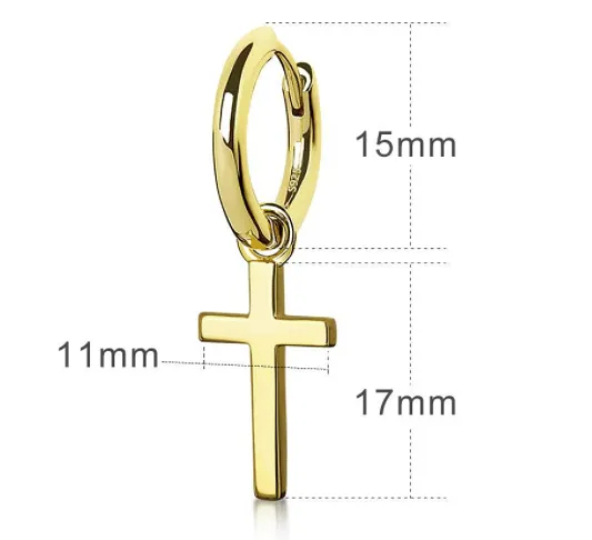 VVS Jewelry 925 Sterling Silver Cross Hoop Dangle Earrings VVS Jewelry Earrings