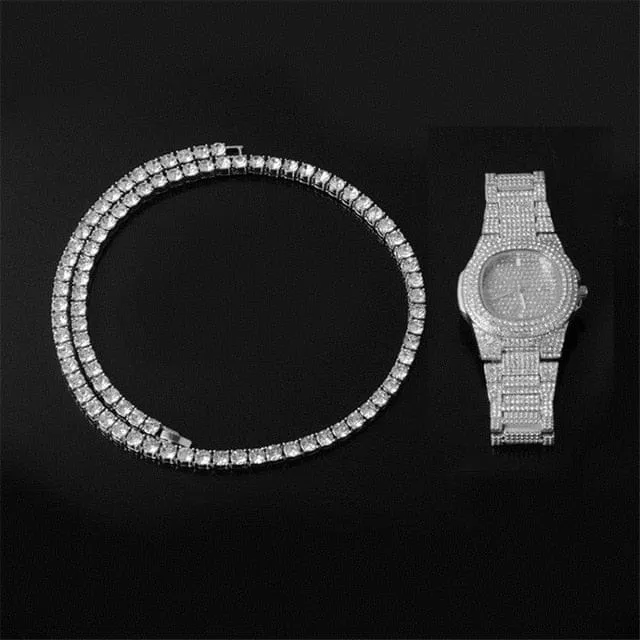 VVS Jewelry Bracelets GoldSilver 5mm Micro Pave Tennis Chain Tennis Bracelet FREE Watch Bundle