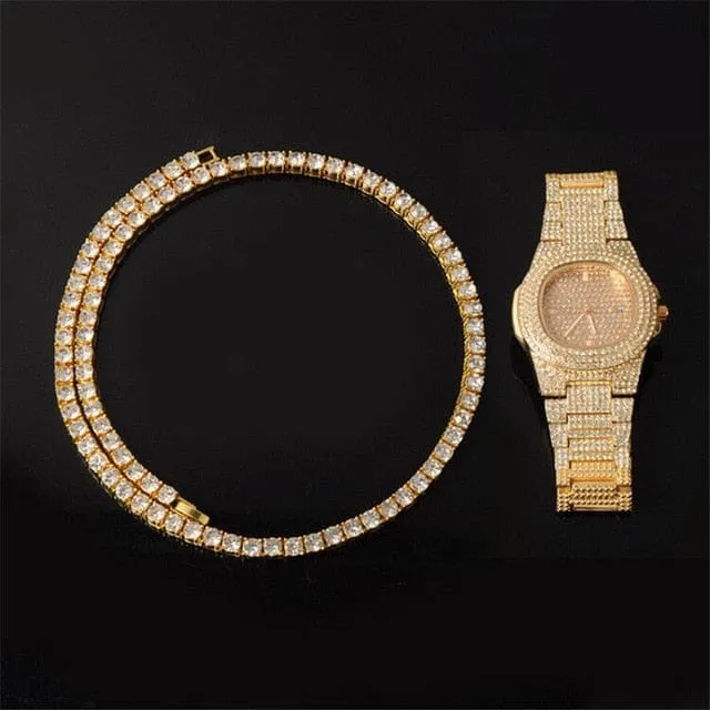 VVS Jewelry Bracelets GoldSilver 5mm Micro Pave Tennis Chain Tennis Bracelet FREE Watch Bundle