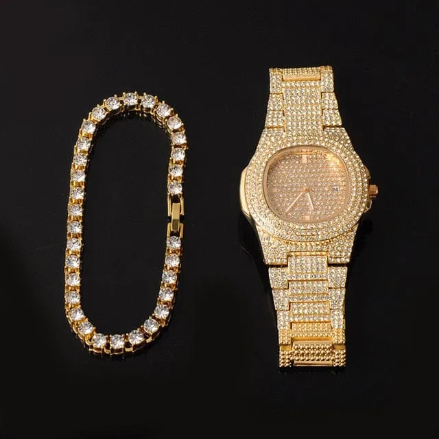 VVS Jewelry Bracelets GoldSilver 5mm Micro Pave Tennis Chain Tennis Bracelet FREE Watch Bundle