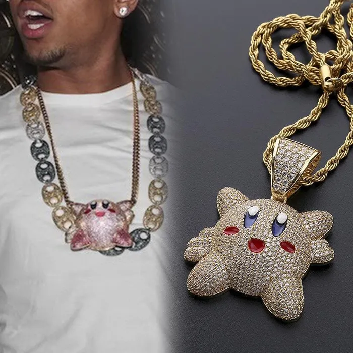 VVS Jewelry Necklaces Micropave Iced Kirby Rapper Pendant Chain