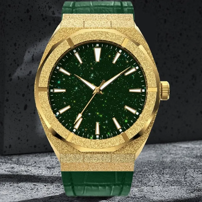 VVS Jewelry Watches VVS Jewelry Iced Stardust Bling Leather Strap Watch