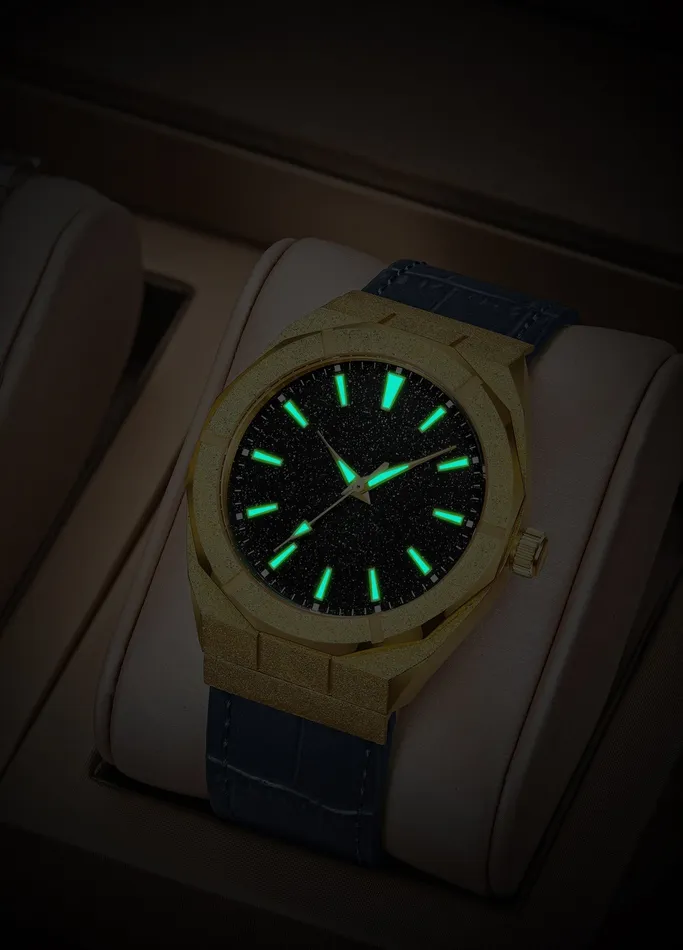 VVS Jewelry Watches VVS Jewelry Iced Stardust Bling Leather Strap Watch