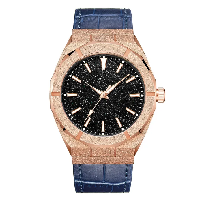 VVS Jewelry Watches VVS Jewelry Iced Stardust Bling Leather Strap Watch