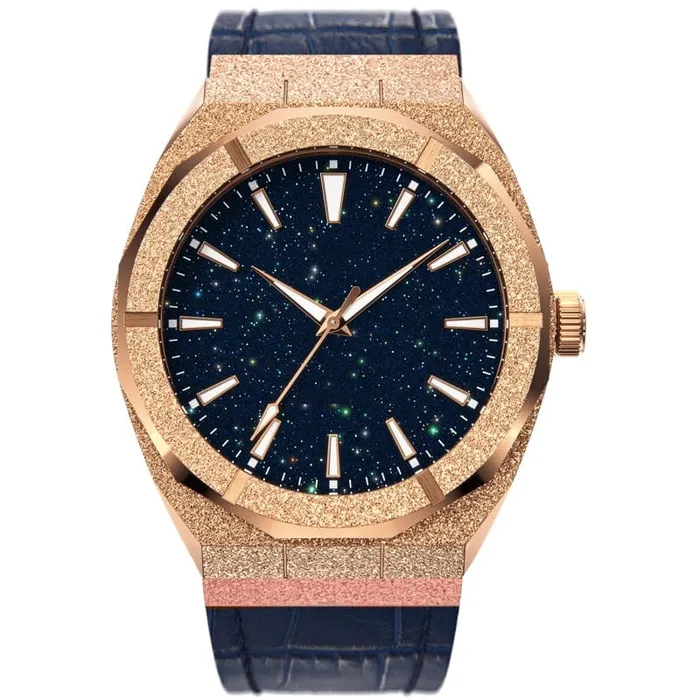 VVS Jewelry Watches VVS Jewelry Iced Stardust Bling Leather Strap Watch