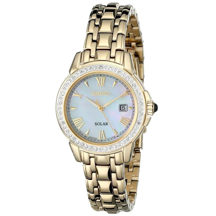 Watches Seiko Seiko SUT172 Womens Le Grand Sport Solar MOP Dial Yellow Gold Steel Diamond Watch Watches Seiko Seiko SUT172 Womens Le Grand Sport Solar MOP Dial Yellow Gold Steel Diamond Watch