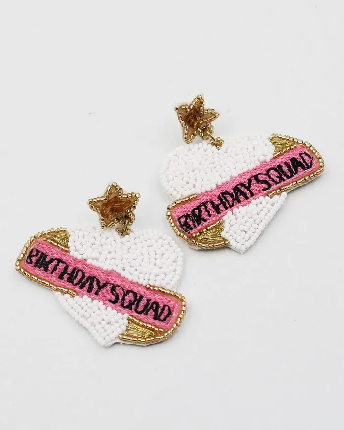 070422 BIRTHDAY SQUAD BEADED EARRINGS Earrings