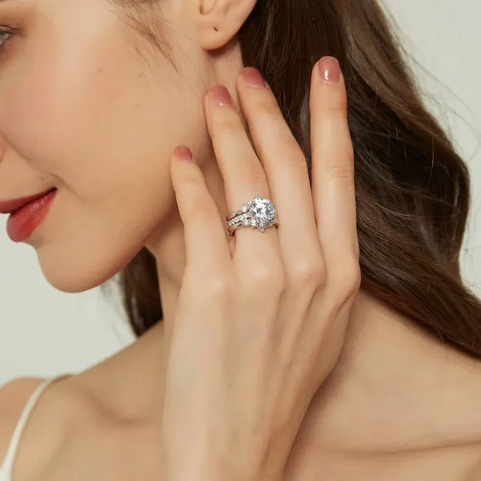 5Stone Solitaire 38ct CZ Ring Set in Sterling Silver BERRICLE Rings