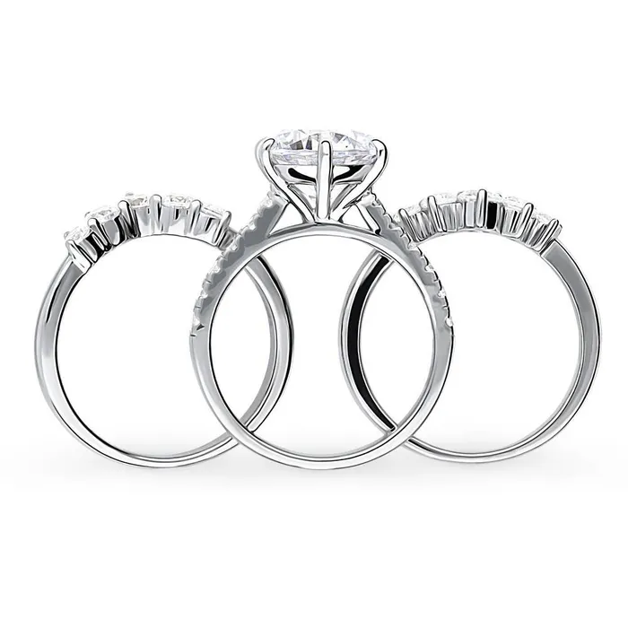 5Stone Solitaire 38ct CZ Ring Set in Sterling Silver BERRICLE Rings