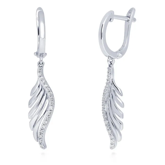 Angel Wings CZ Earrings in Sterling Silver BERRICLE Earrings
