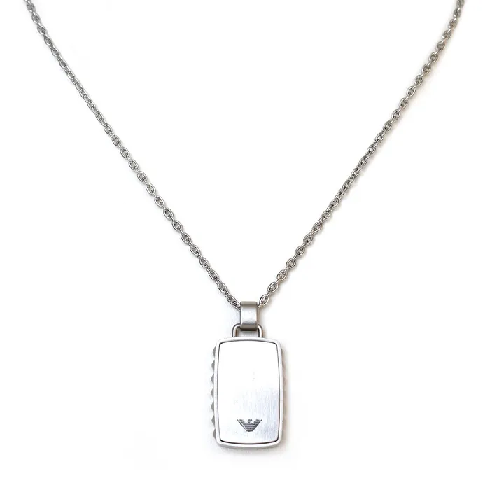 Armani Mens Necklace With Rectangle Pendant With Armani Logo Armani Necklaces Armani Mens Necklace With Rectangle Pendant With Armani Logo Armani Necklaces
