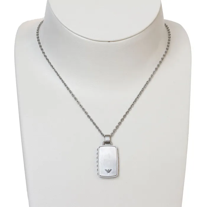 Armani Mens Necklace With Rectangle Pendant With Armani Logo Armani Necklaces Armani Mens Necklace With Rectangle Pendant With Armani Logo Armani Necklaces