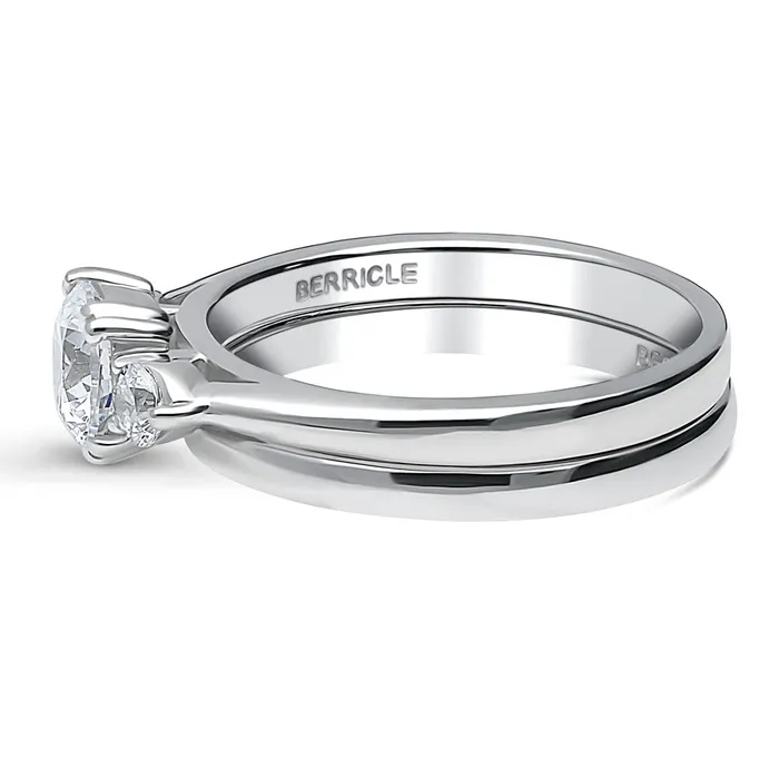 BERRICLE 3Stone 08ct CZ Ring Set in Sterling Silver Rings