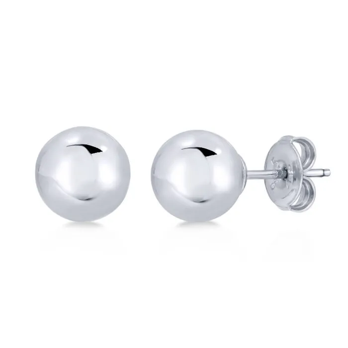 BERRICLE Ball Bead Stud Earrings in Sterling Silver Earrings