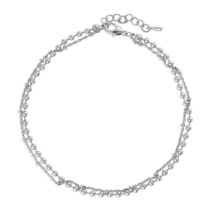 BERRICLE Bracelets Double Strand Bead Chain Anklet Ankle Bracelet in Base Metal