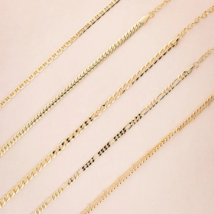 BERRICLE Bracelets Double Strand Bead Chain Anklet Ankle Bracelet in Base Metal