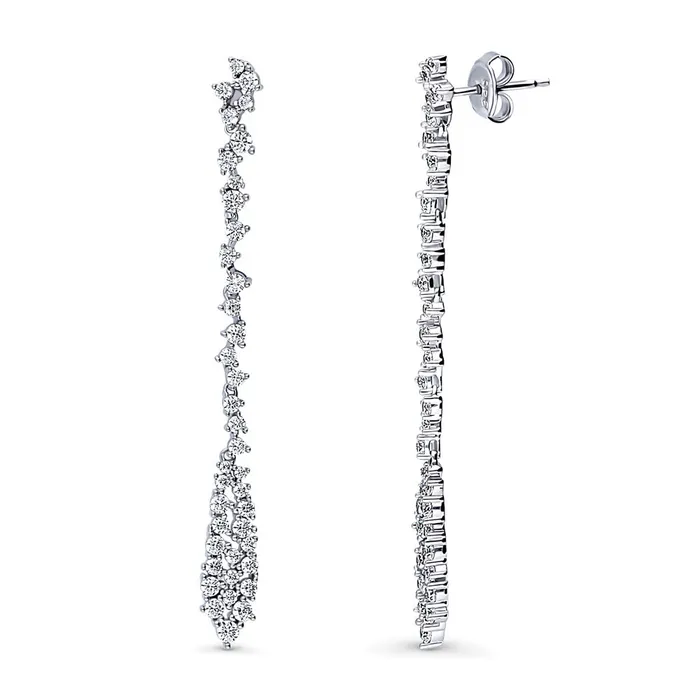 BERRICLE Earrings Cluster Teardrop CZ Earrings in Sterling Silver