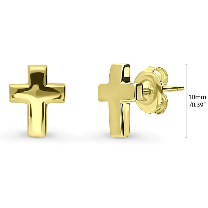 BERRICLE Earrings Cross Stud Earrings in Sterling Silver
