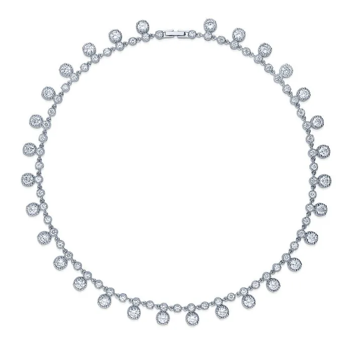BERRICLE Necklaces CZ Statement Necklace in SilverTone