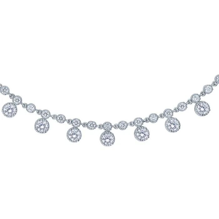 BERRICLE Necklaces CZ Statement Necklace in SilverTone
