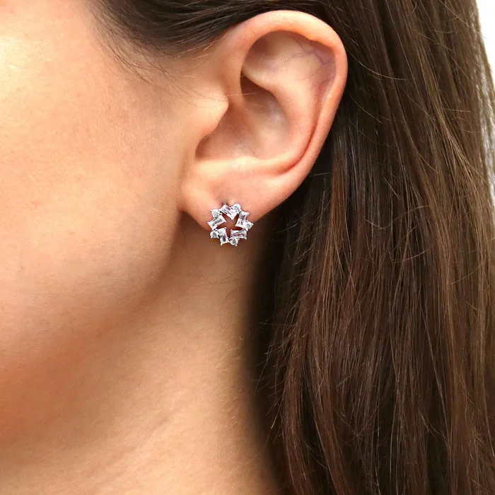 BERRICLE Necklaces Wreath CZ Necklace and Earrings in Sterling Silver