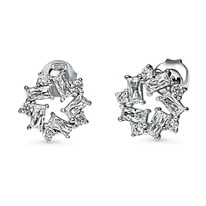 BERRICLE Necklaces Wreath CZ Necklace and Earrings in Sterling Silver