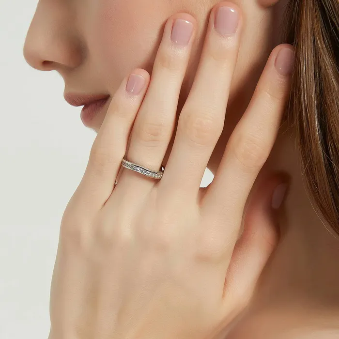 BERRICLE Rings 3Stone 21ct Emerald Cut CZ Ring Set in Sterling Silver