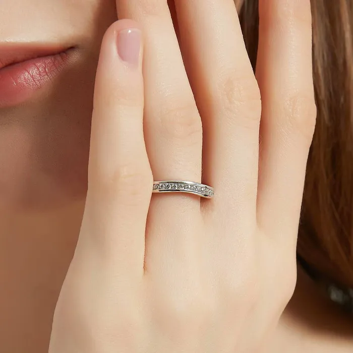 BERRICLE Rings 3Stone 21ct Emerald Cut CZ Ring Set in Sterling Silver