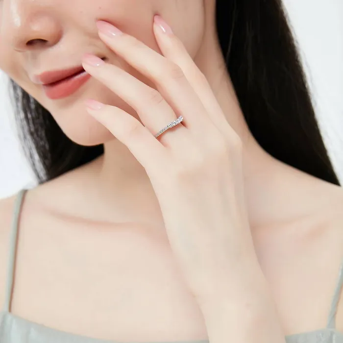 BERRICLE Rings 3Stone 5Stone 125ct CZ Ring Set in Sterling Silver