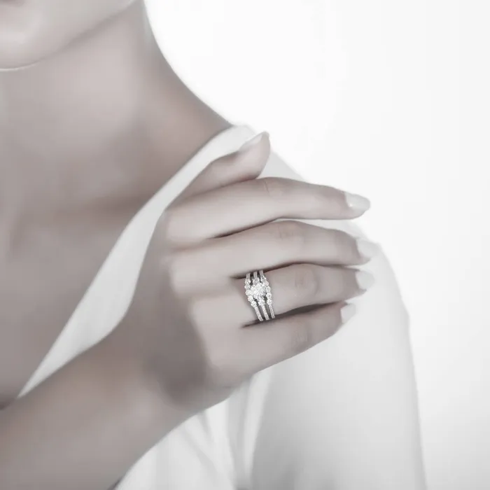 BERRICLE Rings 3Stone 5Stone 125ct CZ Ring Set in Sterling Silver