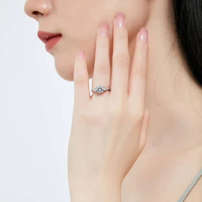 BERRICLE Rings 3Stone 5Stone 125ct CZ Ring Set in Sterling Silver
