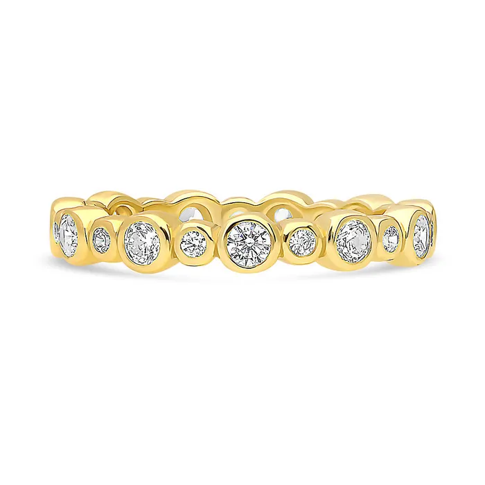BERRICLE Rings Bubble Bezel CZ Eternity Ring in Gold Flashed Sterling Silver BERRICLE Rings Bubble Bezel CZ Eternity Ring in Gold Flashed Sterling Silver
