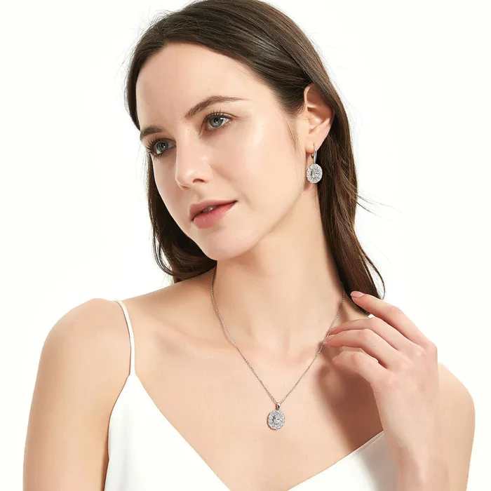 BERRICLE Rings Halo Art Deco Oval CZ Set in Sterling Silver