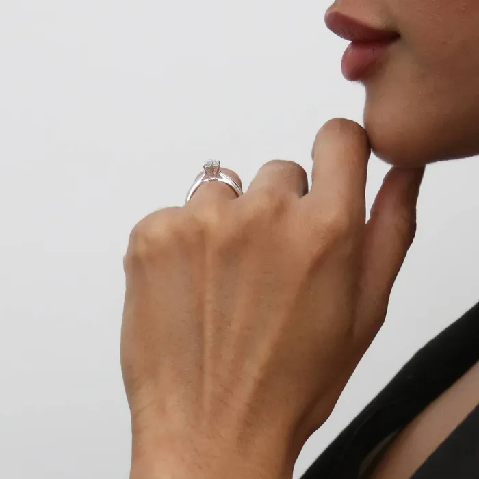 BERRICLE Rings Solitaire 045ct CZ Ring Set in Sterling Silver
