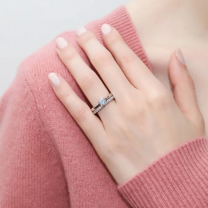 BERRICLE Rings Solitaire 045ct CZ Ring Set in Sterling Silver
