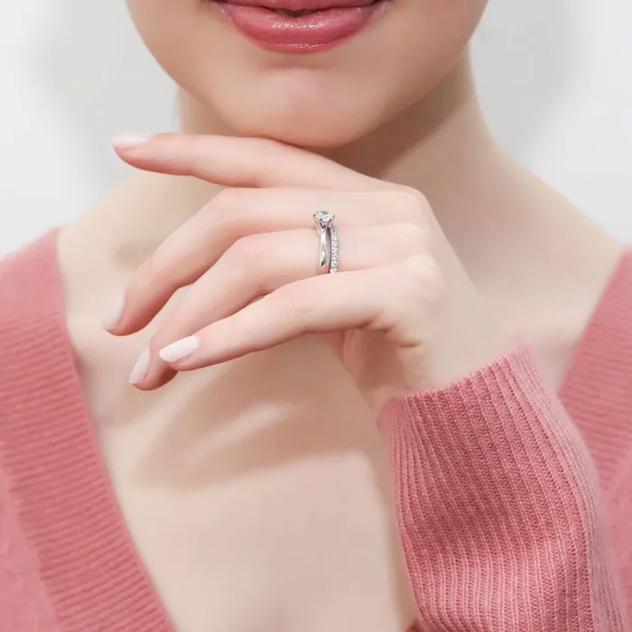 BERRICLE Rings Solitaire 045ct CZ Ring Set in Sterling Silver