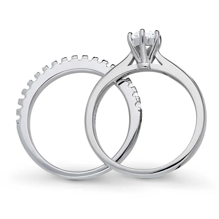 BERRICLE Rings Solitaire 045ct CZ Ring Set in Sterling Silver