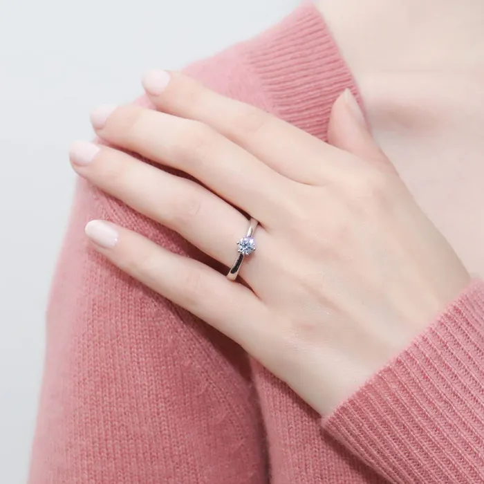 BERRICLE Rings Solitaire 045ct CZ Ring Set in Sterling Silver
