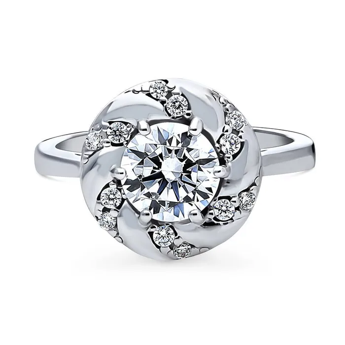 BERRICLE Rings Woven Wreath CZ Ring in Sterling Silver