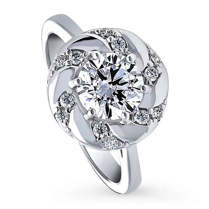 BERRICLE Rings Woven Wreath CZ Ring in Sterling Silver