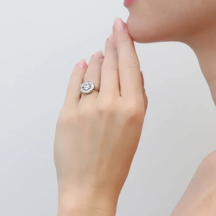 BERRICLE Rings Woven Wreath CZ Ring in Sterling Silver