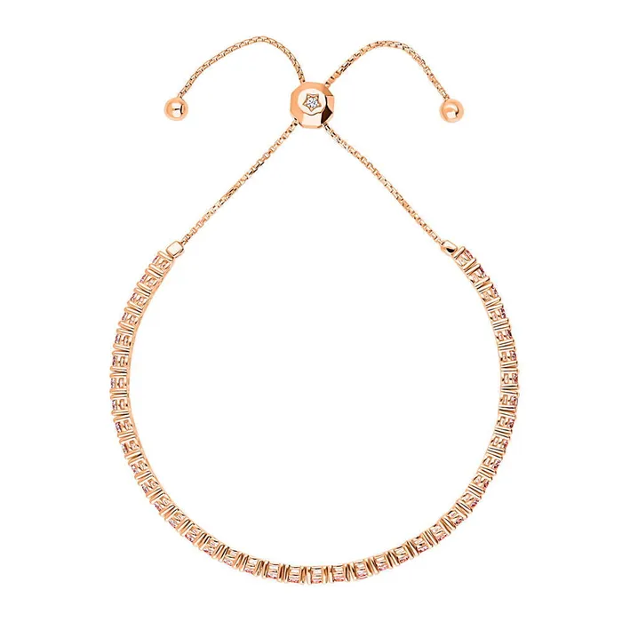 Bracelets Bar CZ Tennis Bracelet in Rose Gold Flashed Sterling Silver 610 BERRICLE